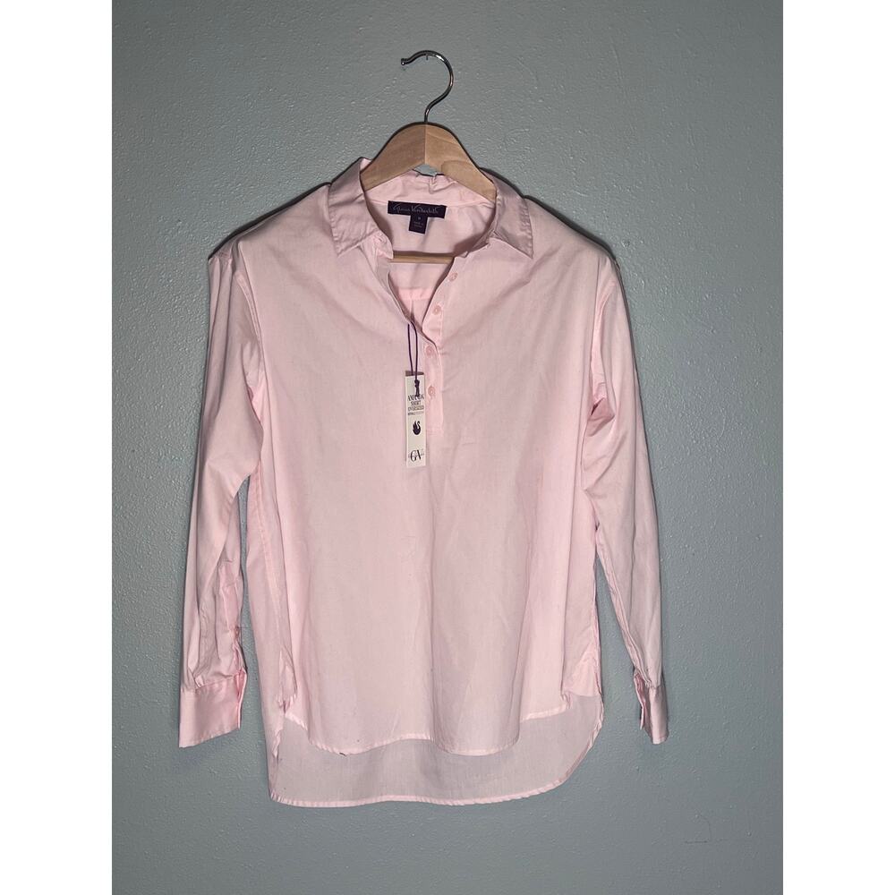 Pink Wrinkle Resistant Boxy Oversized Gloria Vanderbilt Amanda Shirt Size M
